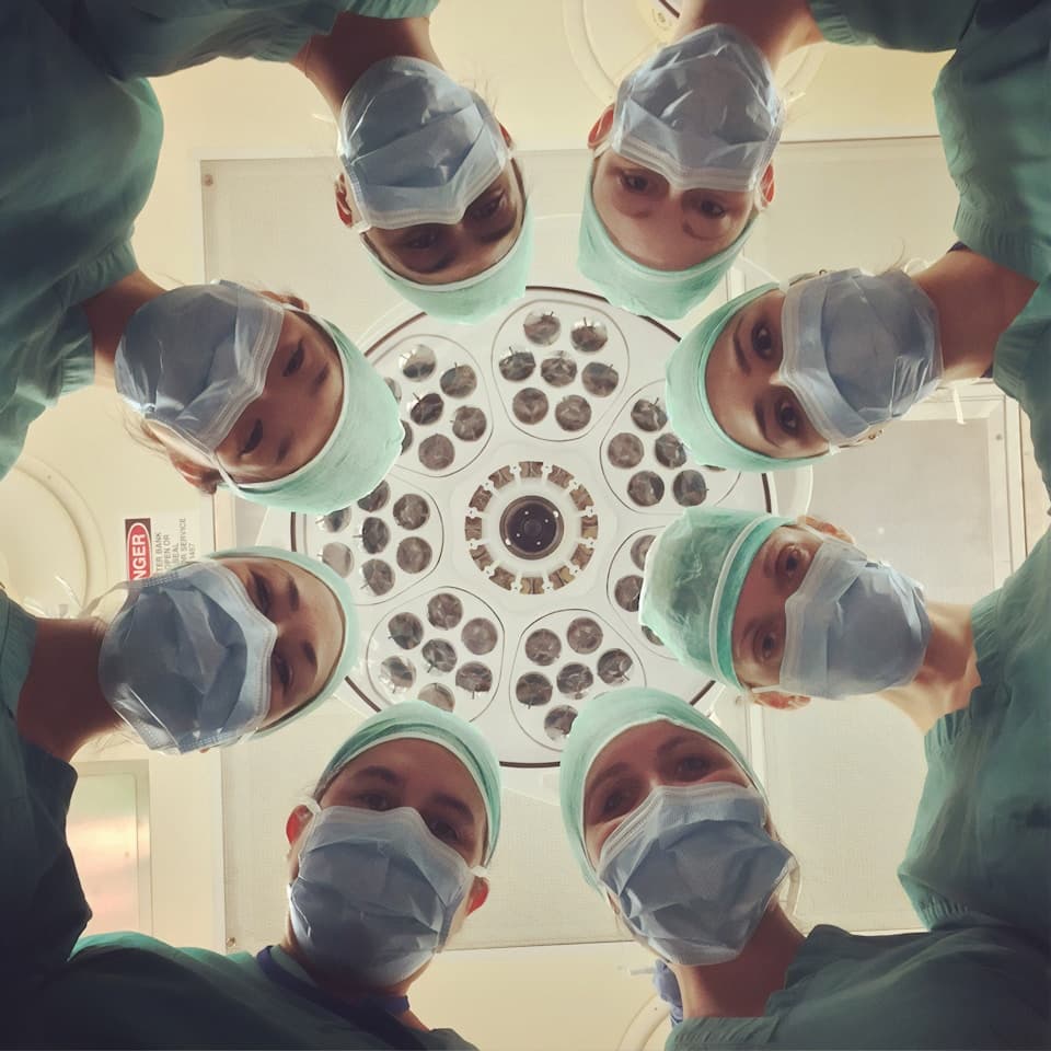 Orthopedic care team in a musculoskeletal clinic